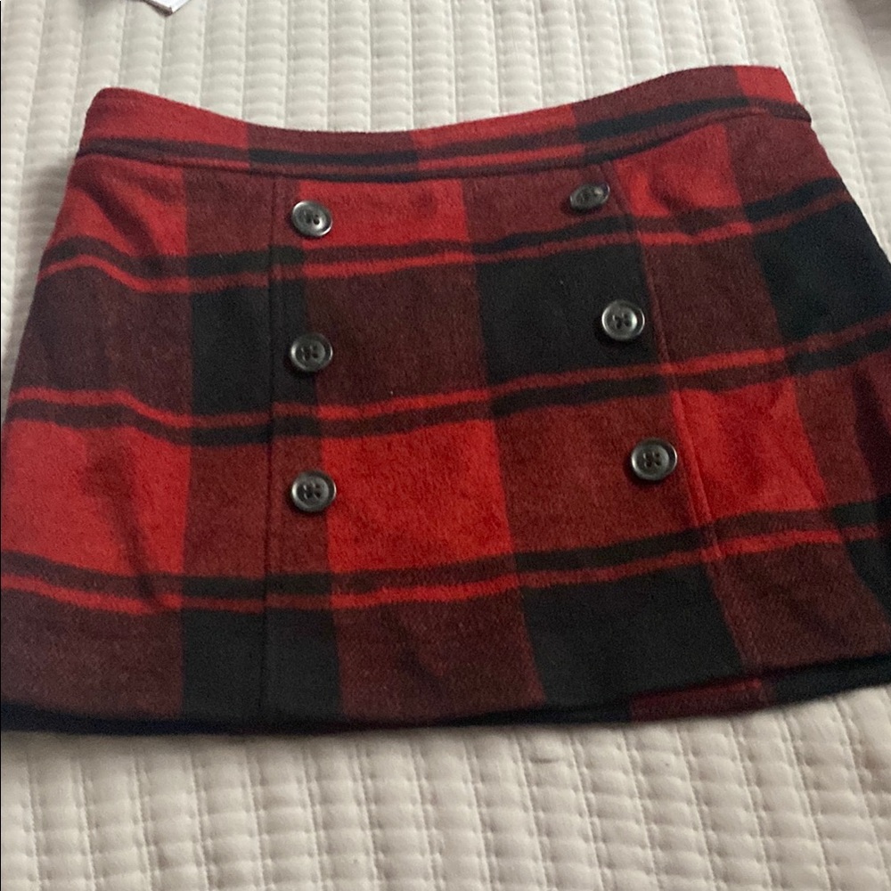 Plaid Red and Black Skirt